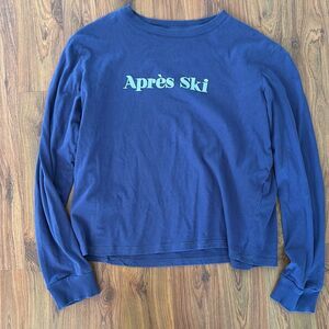 The Long Sleeve Chop Apres Ski graphic T-shirt cropped size L long sleeve